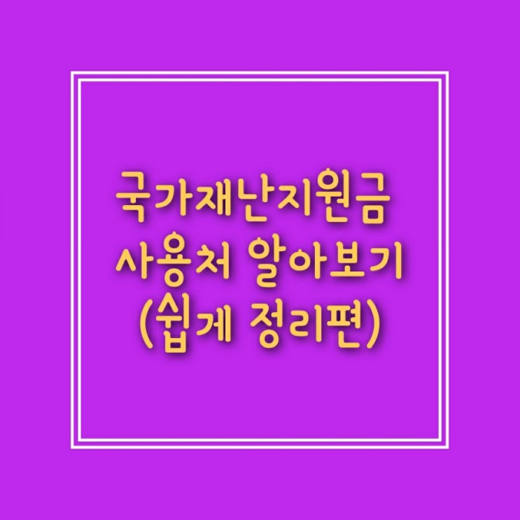  국가재난지원금 사용처  보기 쉽게 정리해 봤어요!