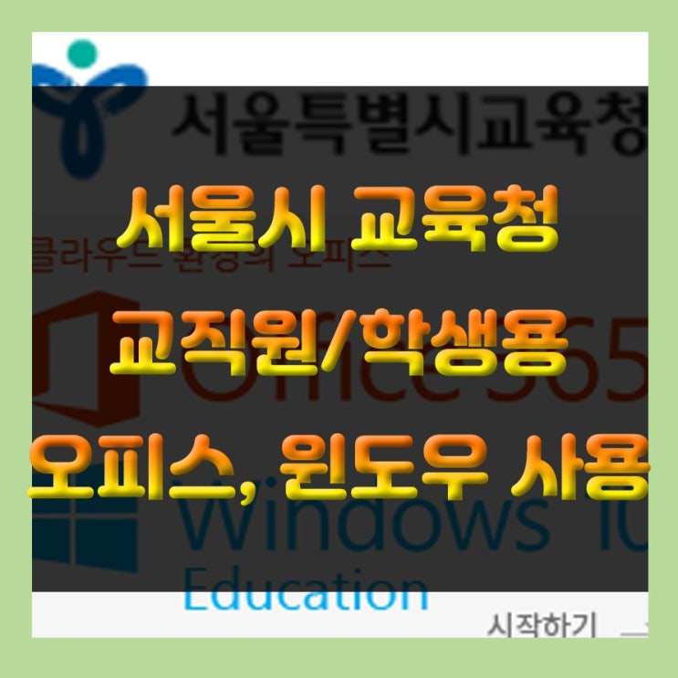 서울시교육청 교사/학생용 Office365, Windows10 무료로 사용하기( 오피스365, 윈도우10 )