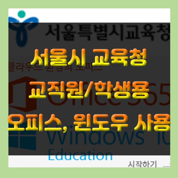  서울시교육청 교사/학생용 Office365, Windows10 무료로 사용하기( 오피스365, 윈도우10 )