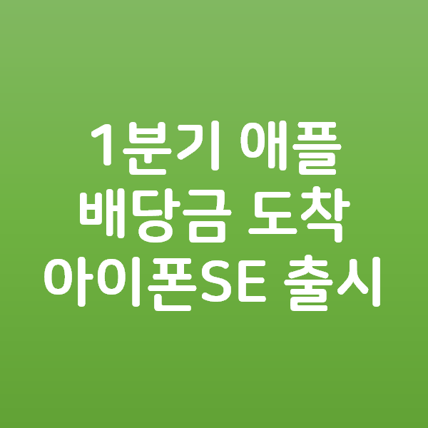 1분기 애플 AAPL 배당금 도착 - 0.82달러, 아이폰 SE 출시