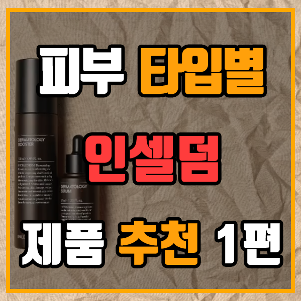  인셀덤 - 피부 타입별 추천 제품 1편