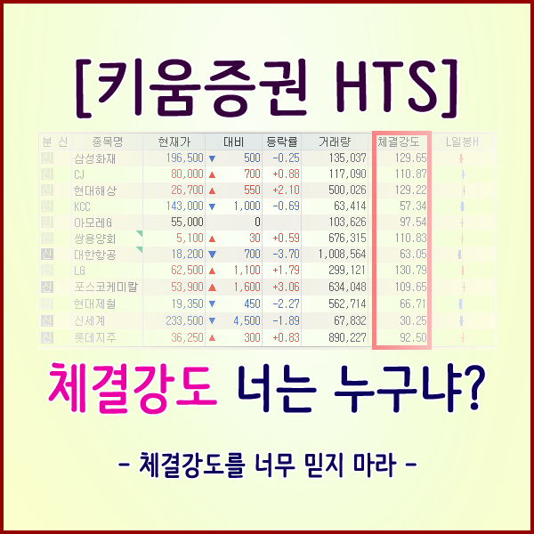 [키움증권 HTS] 체결강도 너는 누구냐? (체결강도를 너무 믿지 마라)