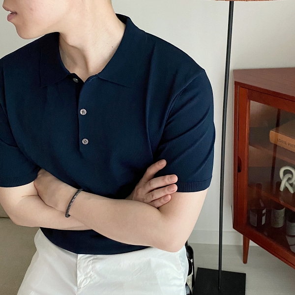  남자 여름 린넨 니트 반팔 카라티 추천