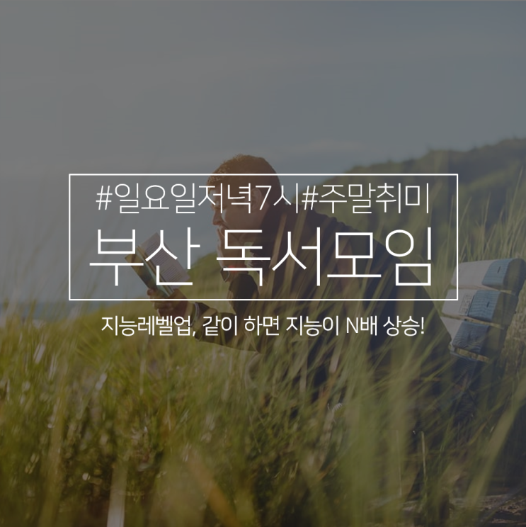  일요일 저녁 7시, 부산 독서모임 주말 취미 함께하실래요?