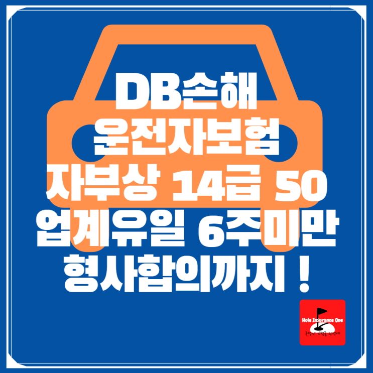  DB동부 운전자보험 자동차사고부상치료비 14급 6주미만 형사합의까지 !