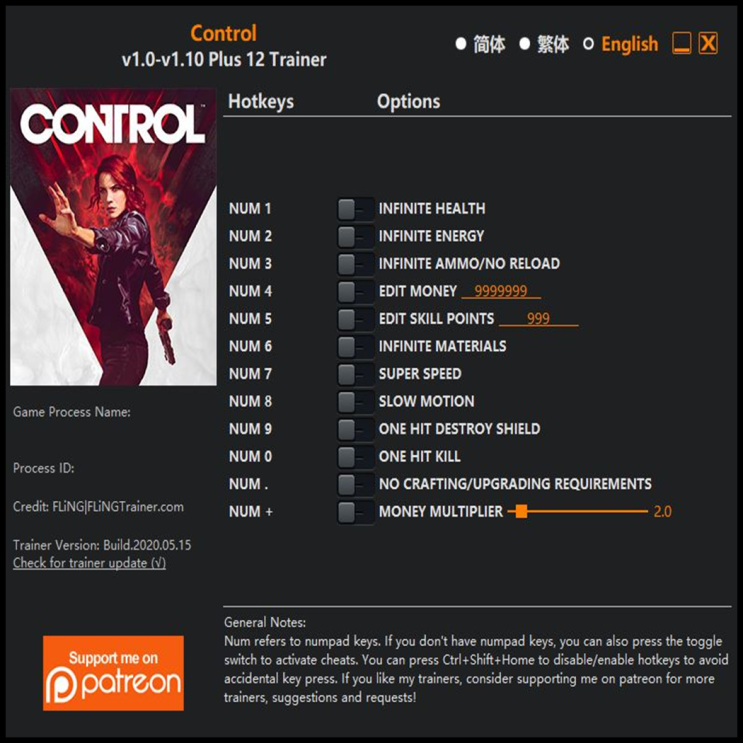  200516-컨트롤 트레이너 (Control Trainer v1.0-v1.10 +12)3DM