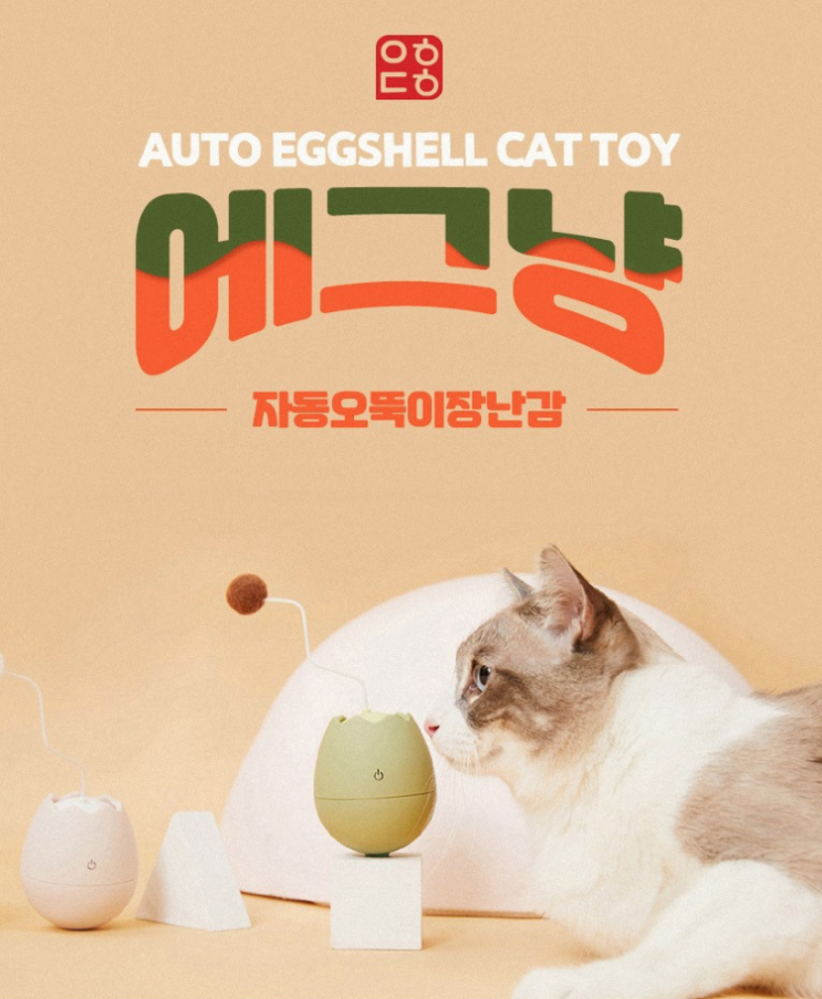  가성비 고양이 자동 장난감 "옥희독희 에그냥"