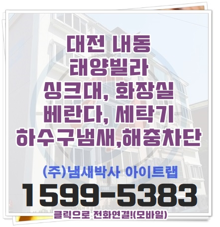  대전하수구냄새 - 빌라 싱크대, 화장실 하수구해충차단