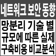  망분리 기술 별 규모에 따른 실제 구축비용 비교