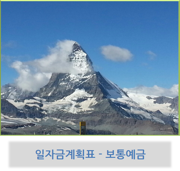  일자금 계획표 - 보통예금