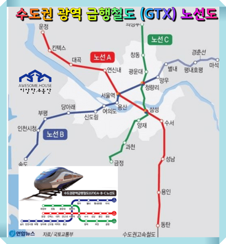 GTX-a 노선, 각 역사별 조감도 및 공사 현황사진