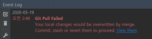  [Git 오류] Git pull 충돌시 해결방법(Your local changes would be overwritten by merge.)
