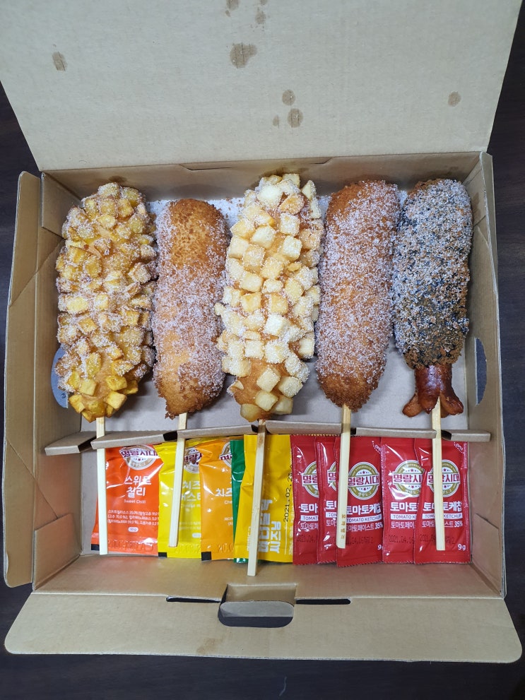  [내돈내산후기] 동대문 엽기 떡볶이(오리지널 맛), 계란야채죽 +        명랑 핫도그(명랑한 세트)