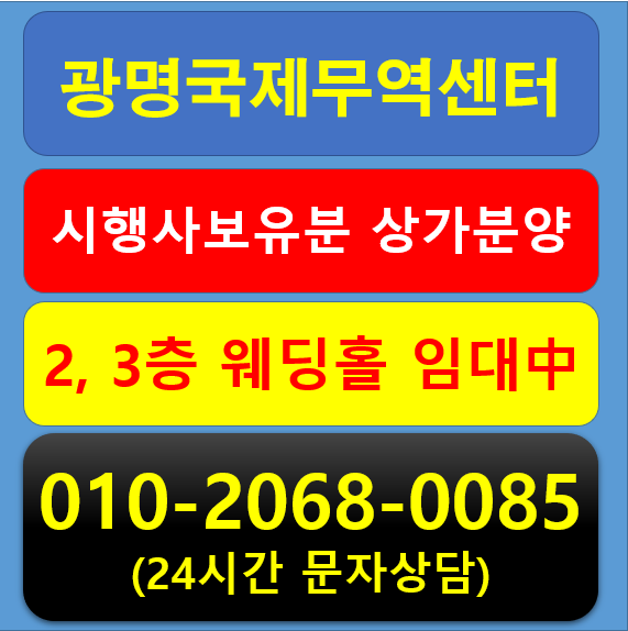 KTX광명국제무역센터 임대완료된 상가 분양