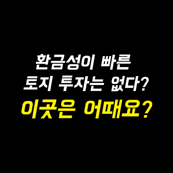  환금성이 빠른 토지 투자는 없다? 이런 평택 땅은 어떻습니까?