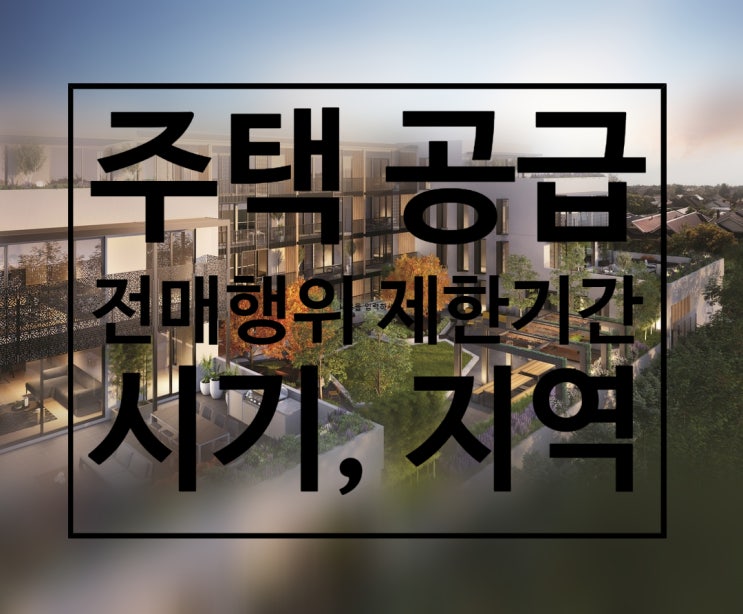  분양권 전매행위 제한 시기 및 지역