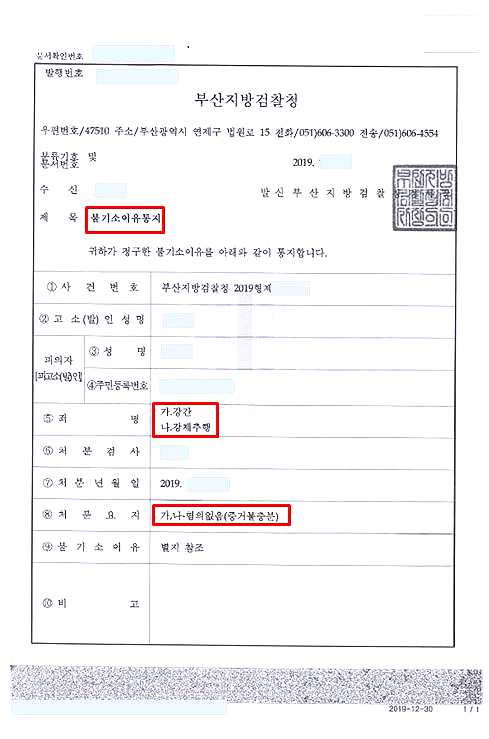  강간 및 강제추행 불기소처분 성공사례
