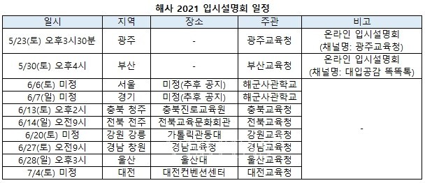  <하양짱샘수학과외> 해사 2021입시설명회