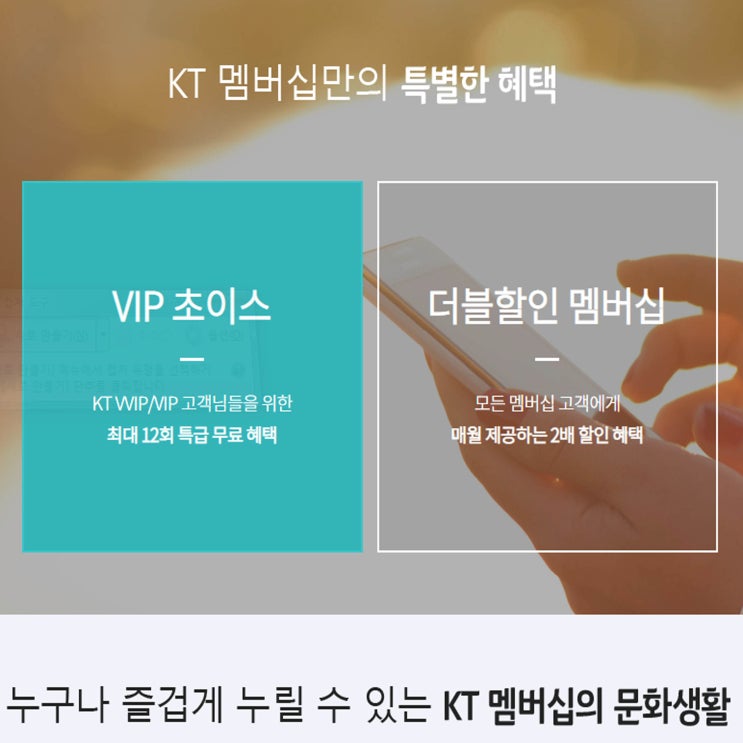  KT 멤버쉽 혜택 제대로 누려보자(VIP초이스)