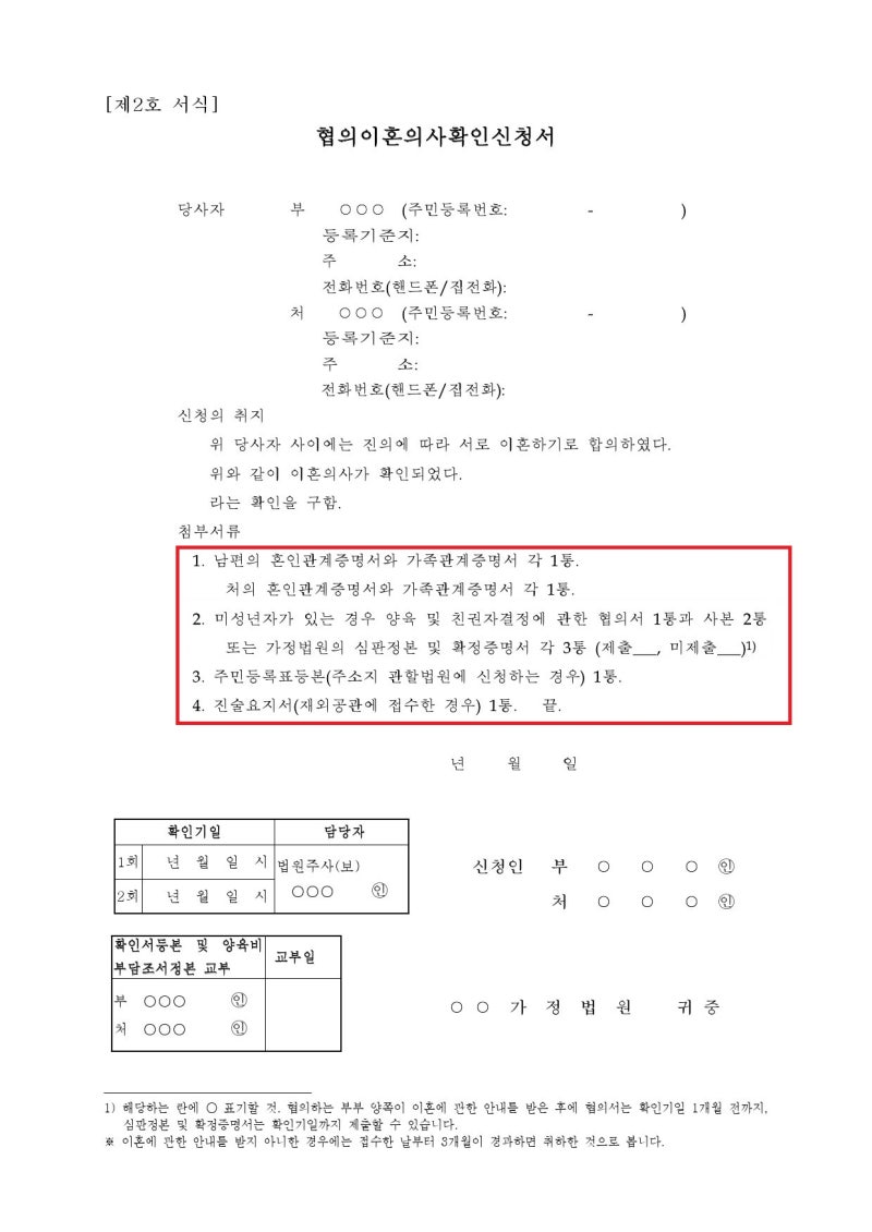 합의이혼신고서 신중하게 검토하여 5