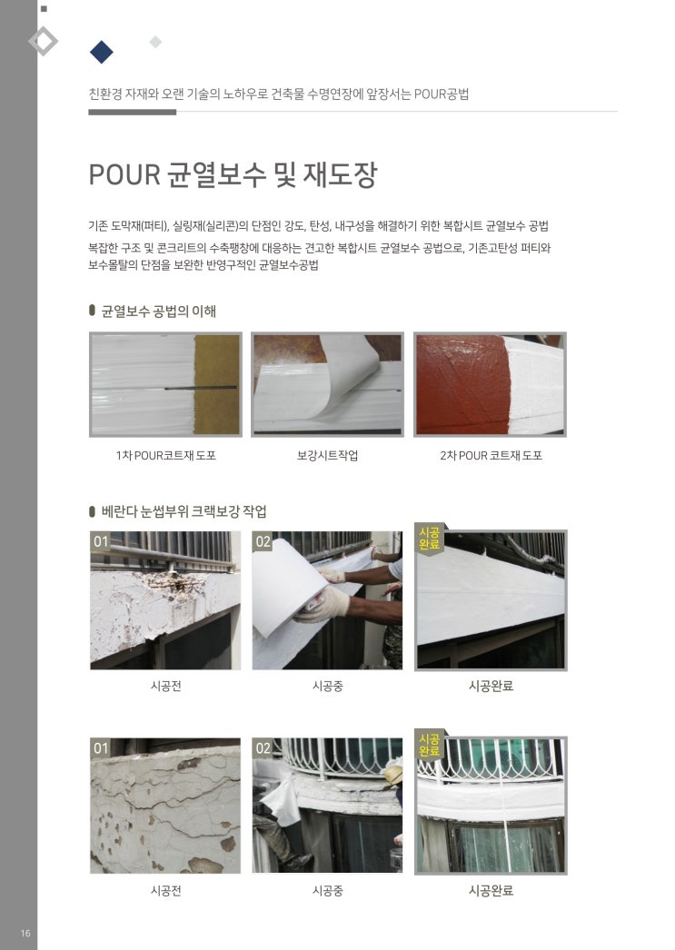  POUR공법을 이용한 '외벽 균열보수'공법