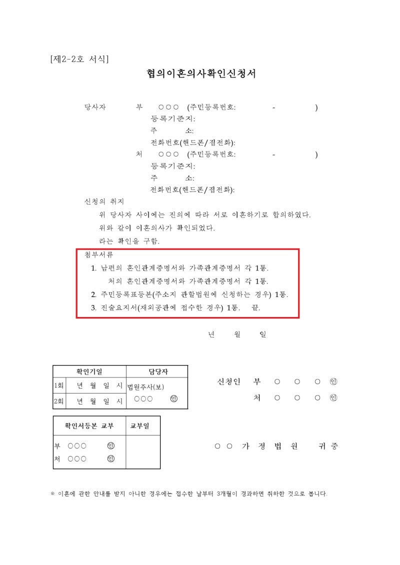 협의이혼, 절차, 기간 등 5분 정리(협의이혼의사확인신청서 등 양식 첨부) - 빗속의 여인 협의이혼, 절차, 기간 등 5분 정리(협의이혼의사확인신청서 등 양식 첨부) - 빗속의 여인