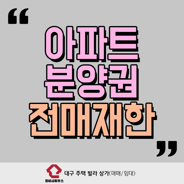  아파트 분양권 전매제한 정보
