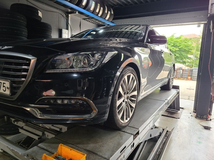  분당 판교 타이어 싼 곳 제네시스 G80차량 19인치 타이어 추천 콘티넨탈 TX 275/35R19 타이어 교체 작업
