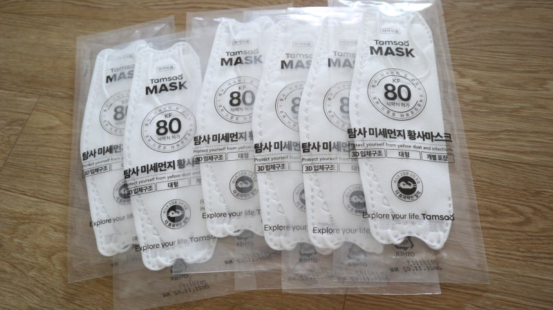 탐사 미세먼지 황사마스크 KF80 대형 착용샷