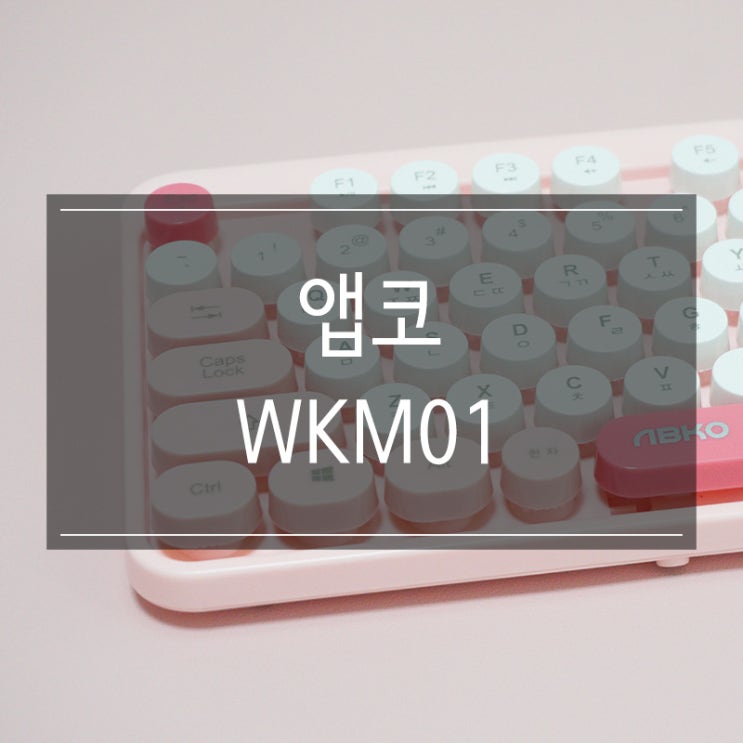앱코 &lt;WKM01&gt; 분홍색 무선 키보드 마우스 세트 핑크핑크 여심저격 데스크테리어