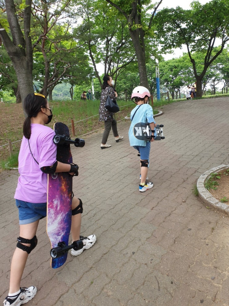 인천대공원 스케이트보드 롱보드 타기 (보드 처음 타던 날) 인천 보드타기 좋은 곳