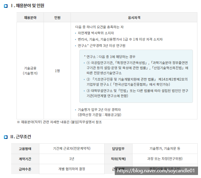  [채용][IBK기업은행] 전문계약직(기술평가 전문인력) 채용공고
