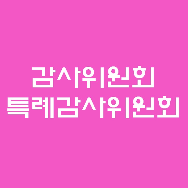  감사? 감사위원회? 특례감사위원회? 정리해주세요.