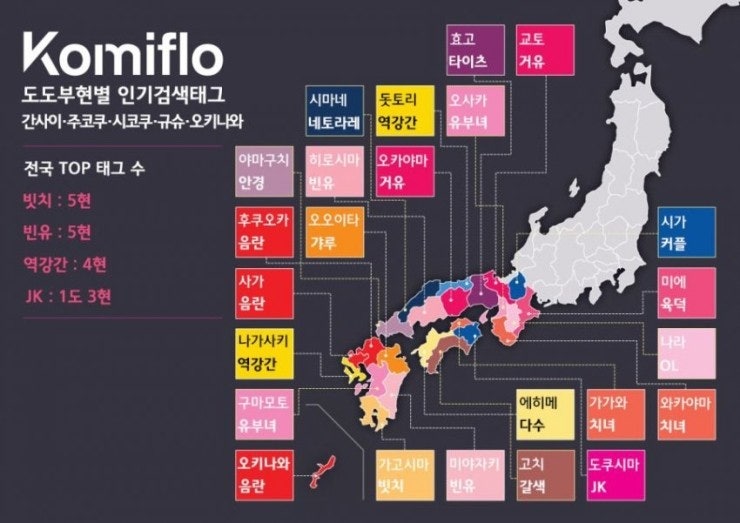 일본의 지역별 히토미 인기태그