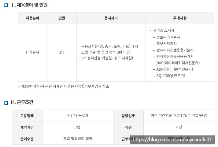  [채용][IBK기업은행] 전문계약직(IT개발자) 채용공고