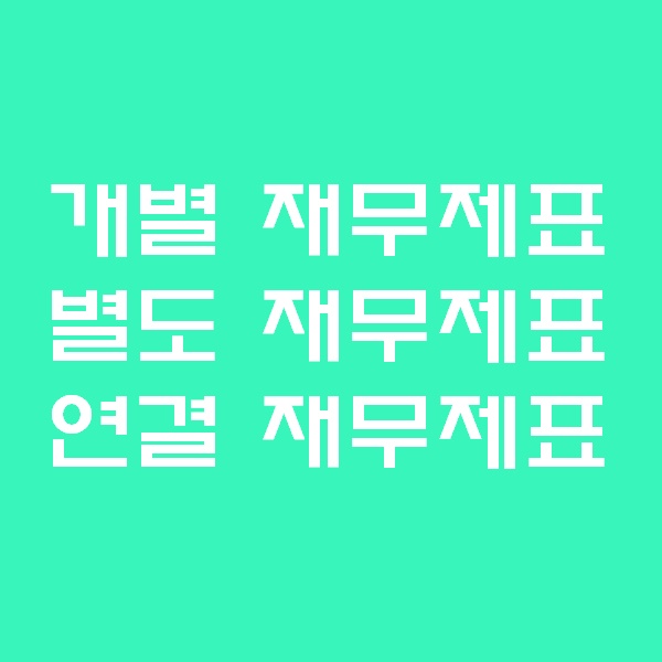 개별재무제표, 별도재무제표, 연결재무제표 그게뭐야?