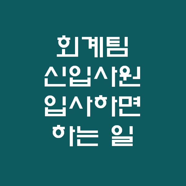  회계팀 신입사원 입사첫날