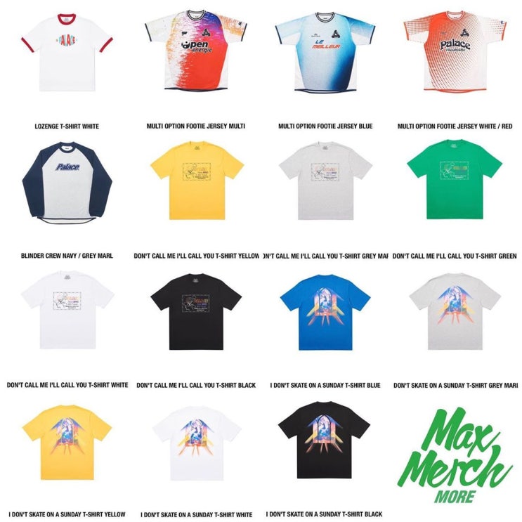  팔라스(Palace) 20 Summer 3주차 드랍 리스트, 발매정보 - 5월 29일