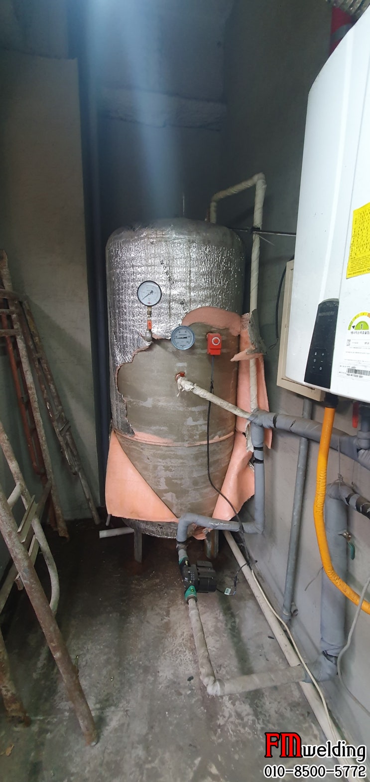 일산출장용접 온수탱크누수 용접 및 감압변 안전벨브 설치