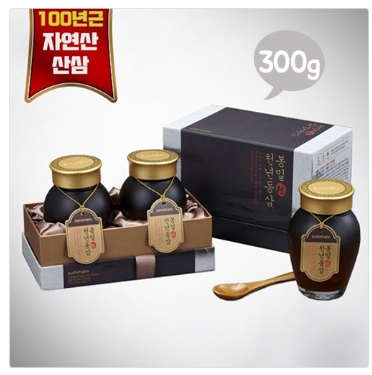  [면세점판매]100년근 산삼 봉밀생 천년동삼 산삼배양근+국내산 천연꿀 300g 모음전(쇼핑백동봉)