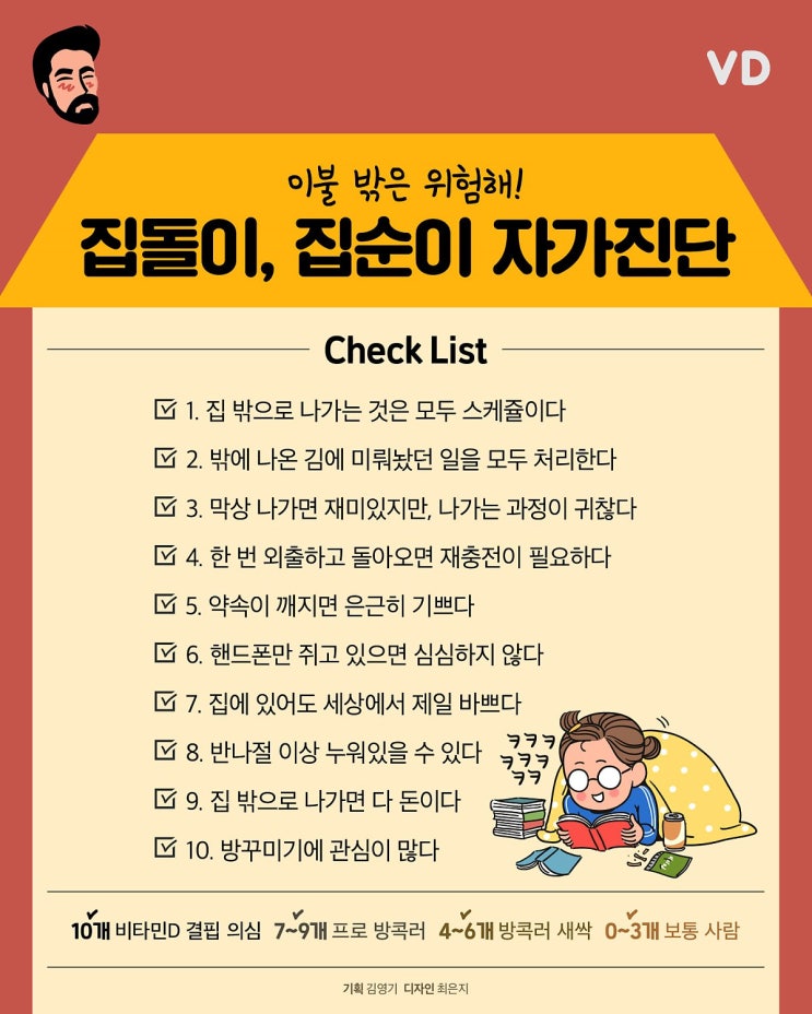  집순이,집돌이 자가진단 테스트 : 나는 집순이다