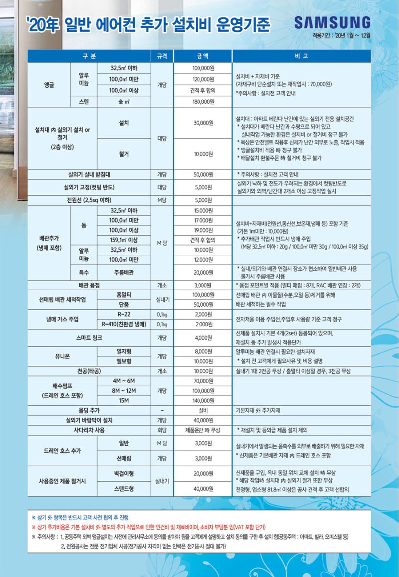 ●삼성에어컨 이전 설치비용 만족스러운 이유