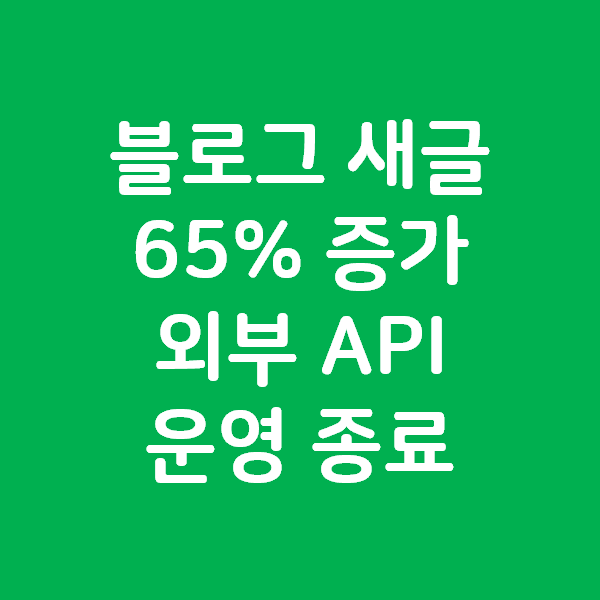 네이버 블로그 새글 숫자 65% 증가 - 외부 글쓰기 API 종료