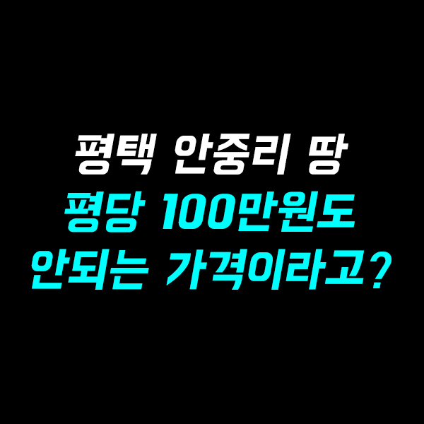  평택 안중역 근처 안중리 땅이 평당 100만원도 안 된다고?