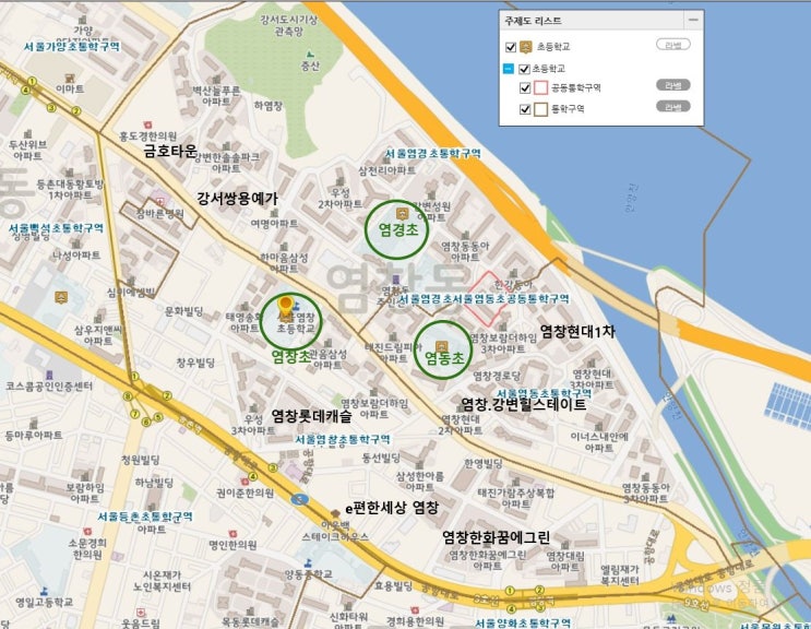  초등학교 통학구역 알아보기 / 강서구 초등학교 배정, 학군 / 염창동, 발산. 우장산 (feat 학구도 안내 서비스)