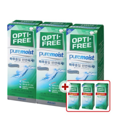  옵티프리 퓨어모이스트 300ml 3개+익스프레스 120ml 3개