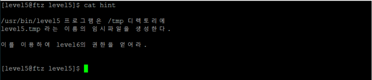  [FTZ] - level5/ 임시파일 생성