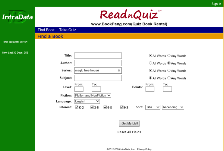  ReadNQuiz 도서검색/리드앤퀴즈 탑재 퀴즈원서 찾는 방법