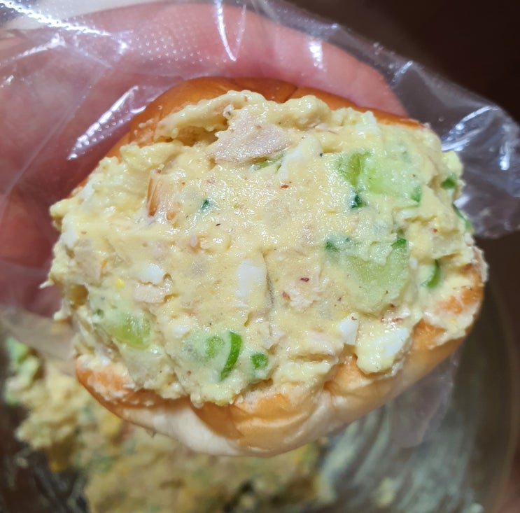  [두부 마요 활용법 2] 두부 마요 모닝빵: 감자 달걀 샐러드 샌드위치