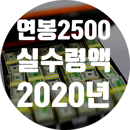  연봉 2500 실수령액 2020년 기준